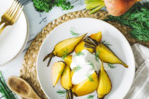 BAKED GOLDEN BEETS WITH SOUR CREAM AND FRESH HERBS